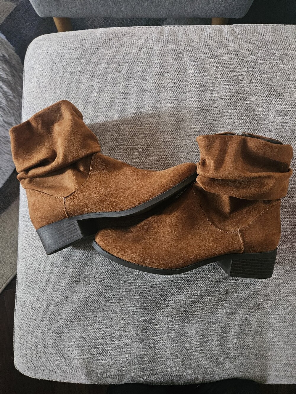 Women's Brown Suede Slouch Ankle Boots